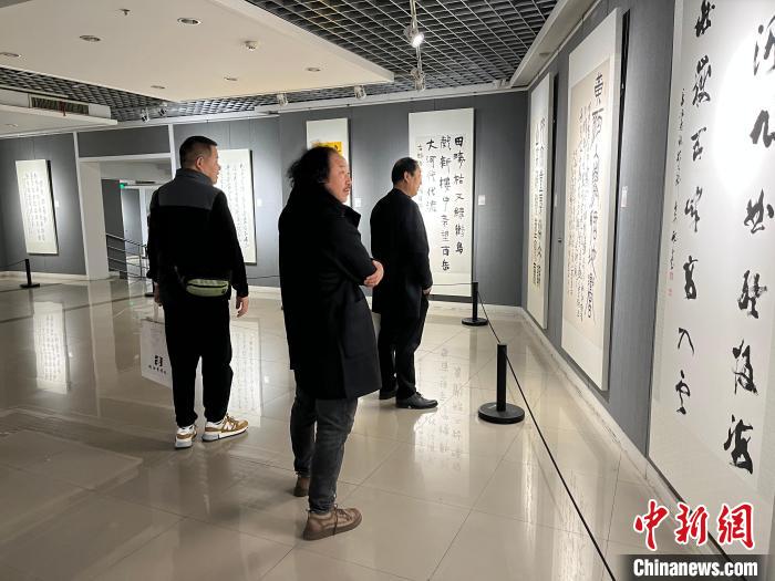 “黄河文化主题·陕西省书法篆刻作品展”开幕。　石芙蓉 摄