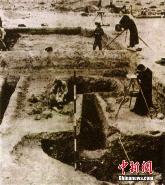 　殷墟发掘现场，照片摄于1930年。来源：视觉中国