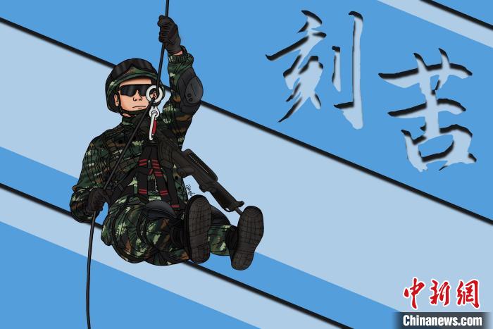 图为王家桦手绘的“五四”漫画海报。　王家桦 摄