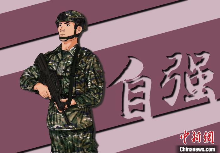 图为王家桦手绘的“五四”漫画海报。　王家桦 摄